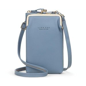 H2105 Multifunctional Plain Weave Mini Mobile Phone Bag Messenger Shoulder Bag(Light Blue)
