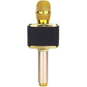 H11 Double Speakers High Sound Quality Handheld KTV Karaoke Recording Bluetooth Wireless Condenser Microphone  For Notebook  PC  Speaker  Headphone  iPad  iPhone  Galaxy  Huawei  Xiaomi  LG  HTC and Other Smart Phones (Gold)