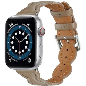 Echt lederen ademende horlogeband voor Apple Watch Ultra 49 mm / serie 8 & 7 45 mm / SE 2 & 6 & SE & 5 & 4 44 mm / 3 & 2 & 1 42 mm