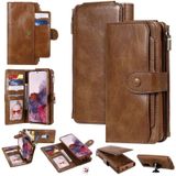 For Galaxy S20 Multifunctional Retro Detachable Magnetic Horizontal Flip Leather Case with Card Slots & Holder & Wallet & Photo Frame(Brown)