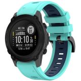 Voor Garmin Descent G1 22 mm tweekleurige sport siliconen horlogeband (mintgroen + blauw)