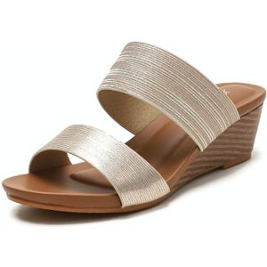 Dames sandalen en slippers modieuze buitenkleding platform hoge hakken  grootte: 38 (goud)