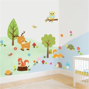 Simple DIY Forest Animals Owl Room Bedroom Background Voor Wall Stickers