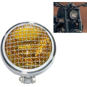 Motorcycle Silver Shell Harley Headlight Retro Lamp LED Light Modification Accessories (Yellow)