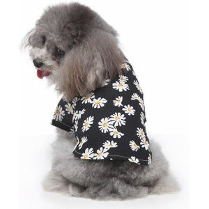 2 PCS Pet Beach Shirt Dog Print Spring And Summer Clothes  Size: L(Black)