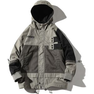 Hooded Casual Loose Coat Jas voor heren (Color:Grey Size:XXL)