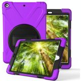 For Galaxy Tab S4 10.5 T830/T835 360 Degree Rotation PC + Silicone Protective Case with Holder & Hand-strap(Purple)