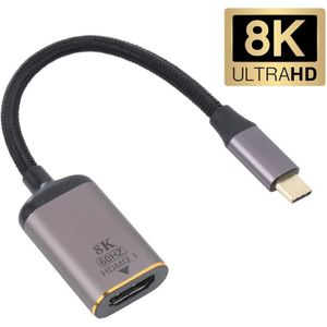 8K 60Hz HDMI-vrouw tot USB-C / Type-C Mannelijke adapterkabel