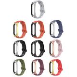 For Xiaomi Mi Band 6 / 5 / 4 / 3 Mijobs Flat Hole Silicone Watch Band  Style:GT Case(Orange+Black)