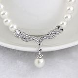 3 in 1 Bridal Accessories Lady Classic Fashion Bead Earring Necklace Jewelry Set