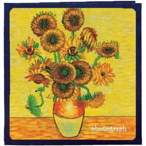 Retro Art DIY Handmade Photo Album Self-Adhesive Film Album  Colour:16 inch Sunflower(60 White Card Inner Pages)