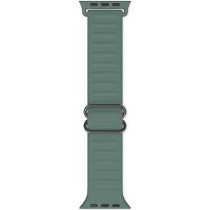 Japanese Word Buckle Silicone Replacement Watchband For Apple Watch Series 6 & SE & 5 & 4 40mm / 3 & 2 & 1 38mm(Pine Needle Green)