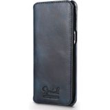 For Galaxy S8 Denior Oil Wax Cowhide Simple Horizontal Flip Leather Case with Card Slots & Wallet(Dark Blue)