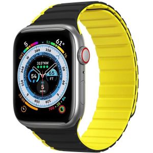 DUX DUCIS magnetische siliconen horlogeband voor Apple Watch Ultra 49 mm (zwart geel)