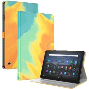 Voor Amazon Kindle Fire 7 2022 Aquarelpatroon Flip lederen tablethoes