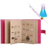 Draagbare PU lederen opbergdoos ketting sieraden display Box Organizer (roze)