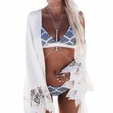 2 PCS Sexy Ladies Print Halter Push Up Thong Bikini Beach Wear  Size:S