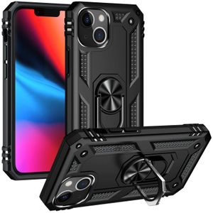 Shockproof TPU + PC Protective Case with 360 Degree Rotating Holder For iPhone 13 mini(Black)