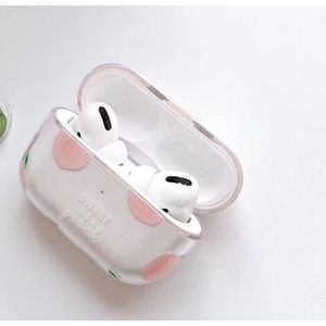 For Apple AirPods Pro Banana Leaf And Peach Water With Bluetooth Headphone Protective Case(Pink)