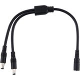 5.5 x 2.1mm 1 to 2 Female to Male Plug DC Power Splitter Adapter Power Cable  Cable Length: 70cm(Black)