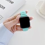 Modern Style Silicone Replacement Strap Watchband For Apple Watch Series 6 & SE & 5 & 4 40mm / 3 & 2 & 1 38mm  Style:Silver Buckle(Mint Green)