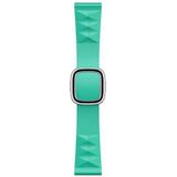 Modern Style Silicone Replacement Strap Watchband For Apple Watch Series 6 & SE & 5 & 4 40mm / 3 & 2 & 1 38mm  Style:Silver Buckle(Mint Green)