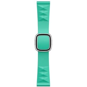 Modern Style Silicone Replacement Strap Watchband For Apple Watch Series 6 & SE & 5 & 4 40mm / 3 & 2 & 1 38mm Style:Silver Buckle(Mint Green)