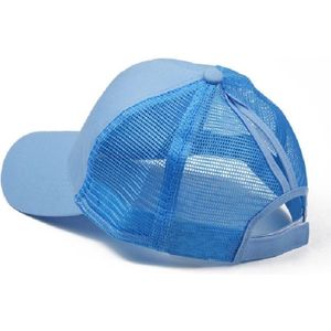 Summer Cotton Mesh Opening Ponytail Hat Sunscreen Baseball Cap  Specification:??(Sky Blue)