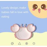 Children One-Piece Full Silicone Table Cartoon Crab Separation Plate(Brown)