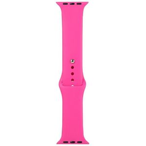 For Apple Watch Series 6 & SE & 5 & 4 40mm / 3 & 2 & 1 38mm Silicone Watch Replacement Strap  Short Section (Female)(Barbie Pink)
