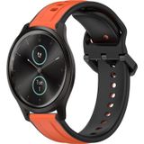 Voor Garmin VivoMove Style 20 mm bolle lus tweekleurige siliconen horlogeband (oranje + zwart)