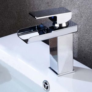 Bathroom Wide Mouth Faucet Square Sink Single Hole Basin Faucet  Specification: HT-81566 Electroplating Short Type