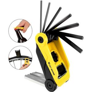 West Biking 16 In 1 Bicycle Repair Tool Multi-Function Wrench Hex Tool Riding Equipment(Black Yellow)