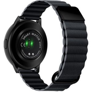 Voor Samsung Galaxy Watch3 45mm 20mm magnetische gesp lederen horlogeband