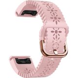 Voor Garmin Fenix 6S 20 mm dames siliconen horlogeband met veterpons