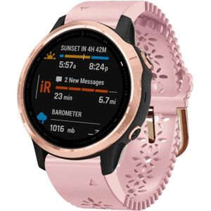 Voor Garmin Fenix 6S 20 mm dames siliconen horlogeband met veterpons