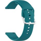 22mm Universal Silver Buckle Silicone Replacement Wrist Strap  Size:S(Green)