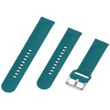 22mm Universal Silver Buckle Silicone Replacement Wrist Strap  Size:S(Green)