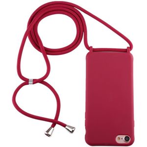 For iPhone 6s / 6 Candy Color TPU Protective Case with Lanyard(Red)