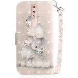 3D Colored Drawing Squirrels Pattern Horizontal Flip Leather Case for Nokia 4.2  with Holder & Card Slots & Wallet