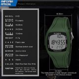Syneke 9105 Multifunctionele sporttijd Record Waterdichte stappenteller Elektronische horloge (Legergroen)