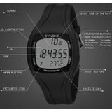 Syneke 9105 Multifunctionele sporttijd Record Waterdichte stappenteller Elektronische horloge (Legergroen)
