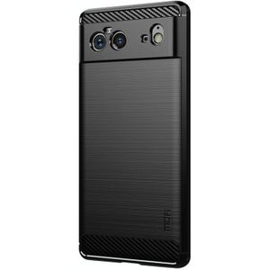 For Google Pixel 6 MOFI Gentleness Series Brushed Texture Carbon Fiber Soft TPU Case(Black)