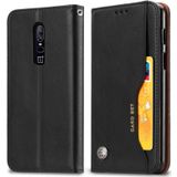 Knead Skin Texture Horizontal Flip Leather Case for OnePlus 6  with Photo Frame & Holder & Card Slots & Wallet(Black)