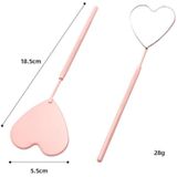 3 STKS Rvs Hartvormige Enten Wimpers Inspectie Spiegel Beauty Tool (Meisje Roze)