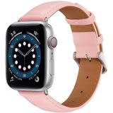 Genuine Leather Watch Band For Apple Watch Series 8&7 41mm / SE 2&6&SE&5&4 40mm / 3&2&1 38mm(Pink)