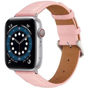 Genuine Leather Watch Band For Apple Watch Series 8&7 41mm / SE 2&6&SE&5&4 40mm / 3&2&1 38mm(Pink)