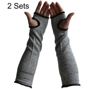 2 sets HPPE anti-cut en anti-lek armmanchet  lengte: 35 cm