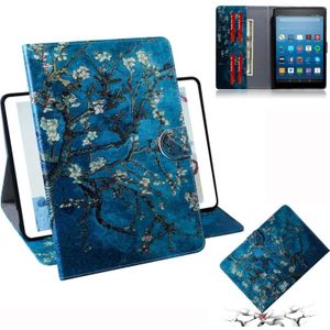 Apricot Blossom Pattern Horizontal Flip Leather Case for Amazon Kindle Fire HD 8 2015/2016/2017/2018  with Holder & Card Slot & Wallet