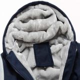Winter Parka Men Plus Velvet Warm Windproof Coats Large Size Hooded Jackets(Blue)